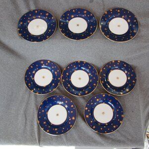 Sakura galaxy 14k gold stars appetizer plates set of 8 (W3264)